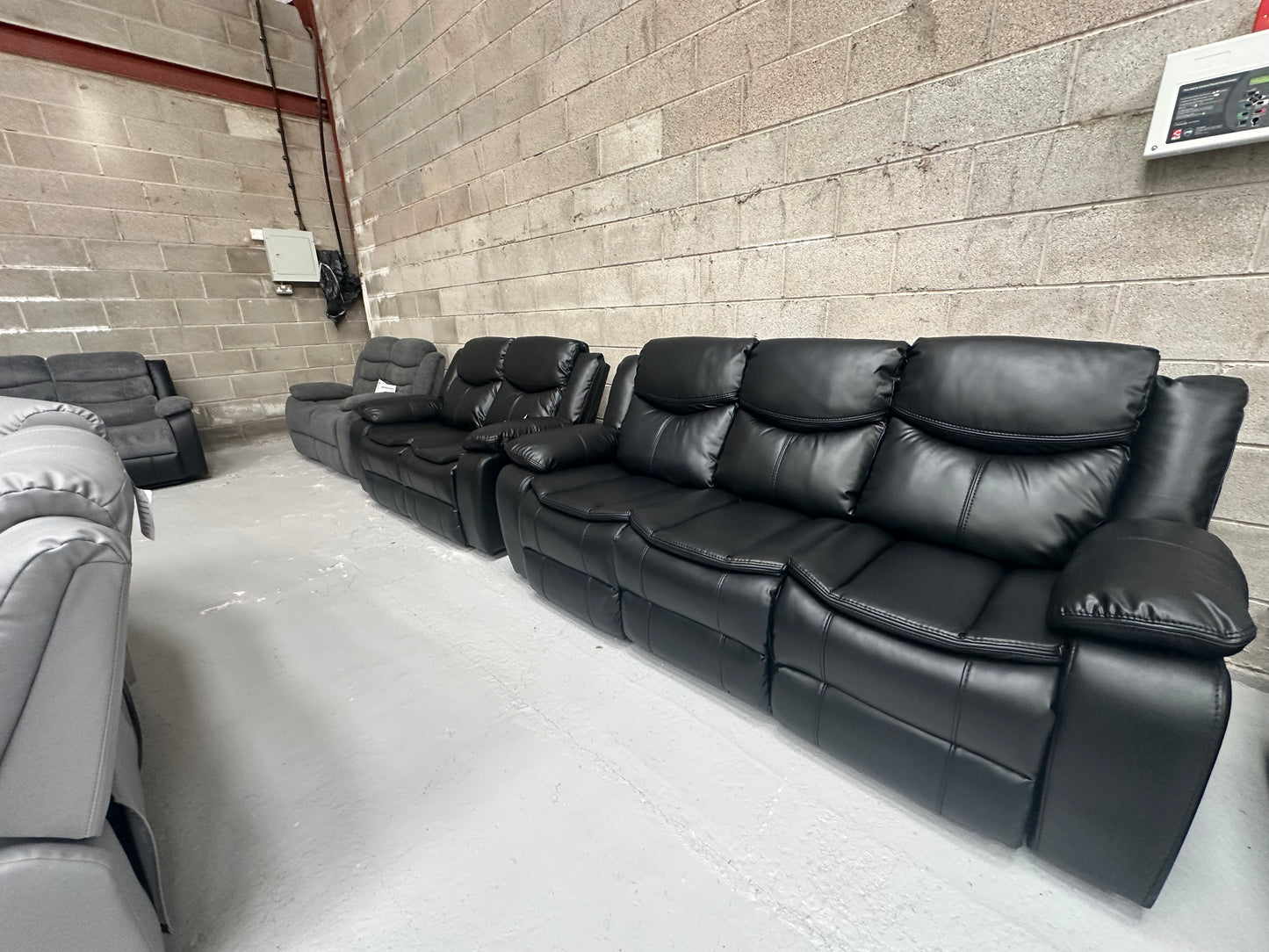 3+2 Highgate Leather Recliner Sofa With Cupholders