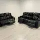 Orlando Electric Leather Black 3+2 seater