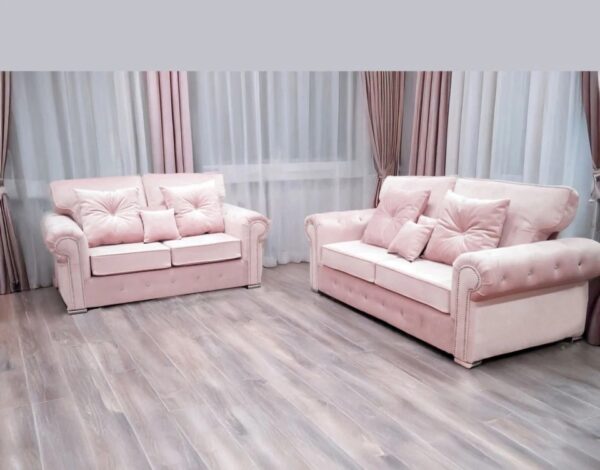 Pink Plush 3+2 Set Olympia Sofa
