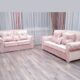 Pink Plush 3+2 Set Olympia Sofa
